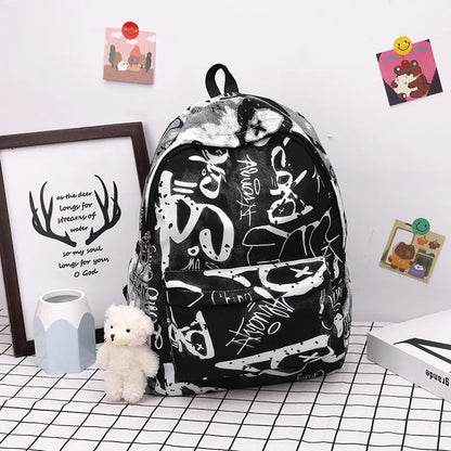 Fashion Personalized Graffiti Backpack Culture Code Streetwear