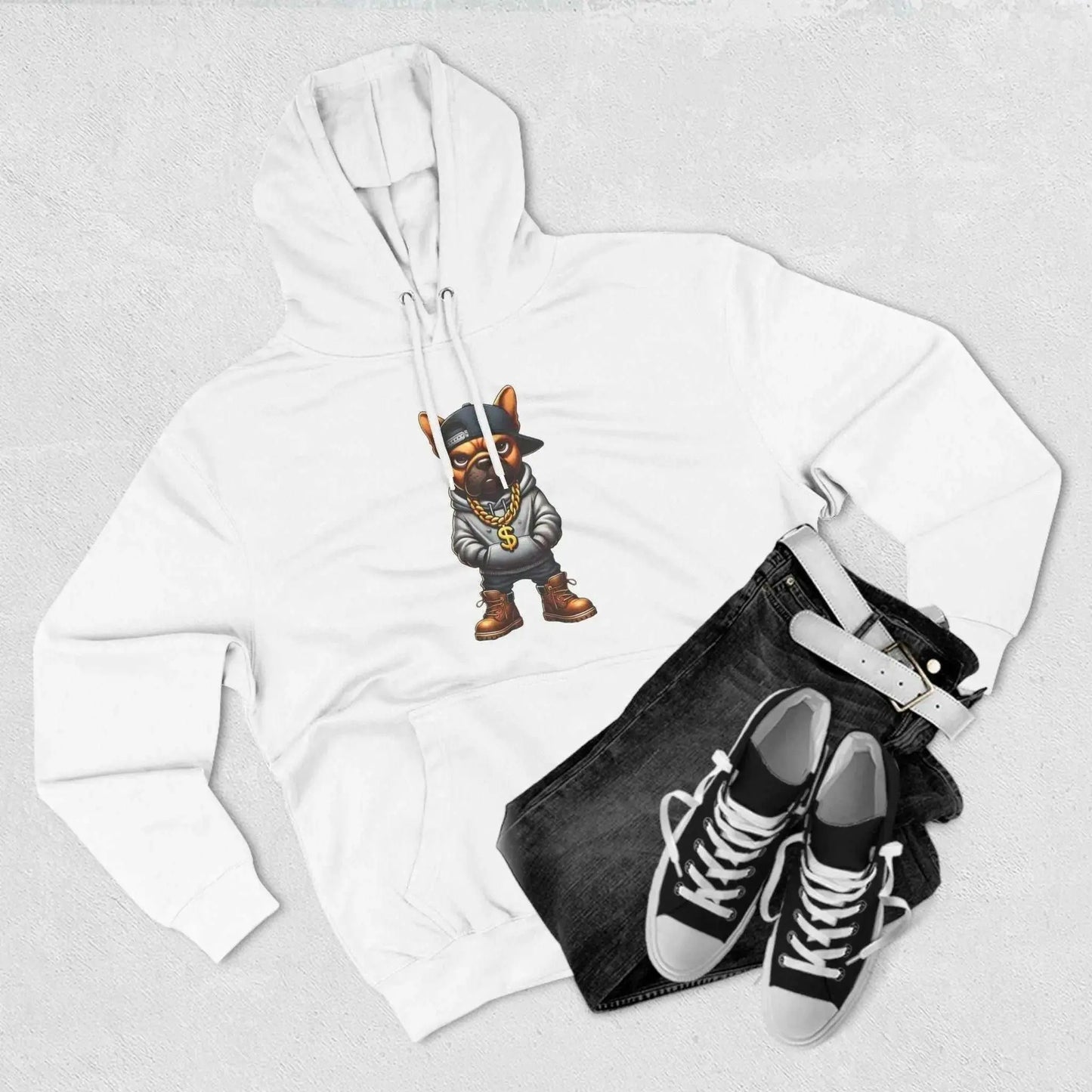 French Bulldog Fleece Hoodie for Men – Fierce Style, Ultimate Comfort - Culture Code Streetwear