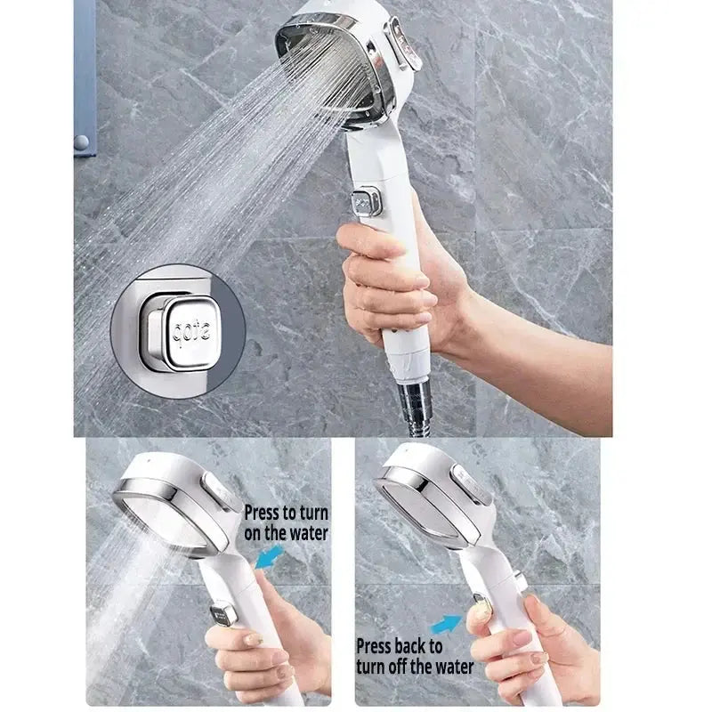 High-Pressure Shower Head – 3-Mode Adjustable Water-Saving Massage Sprayer Culture Code Streetwear