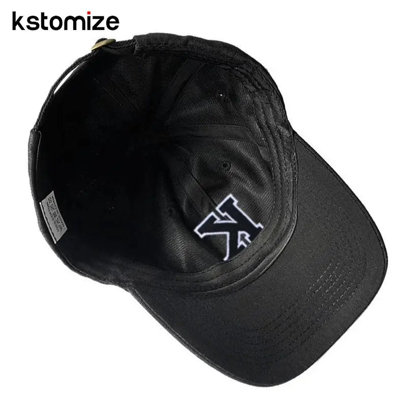 Initial Letter A-Z Black Baseball Cap For Men Womne High Quality Soft Cotton Embroider Fashion Team Sport Visors Snapback Caps Culture Code Streetwear