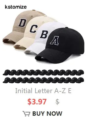 Initial Letter A-Z Black Baseball Cap For Men Womne High Quality Soft Cotton Embroider Fashion Team Sport Visors Snapback Caps Culture Code Streetwear