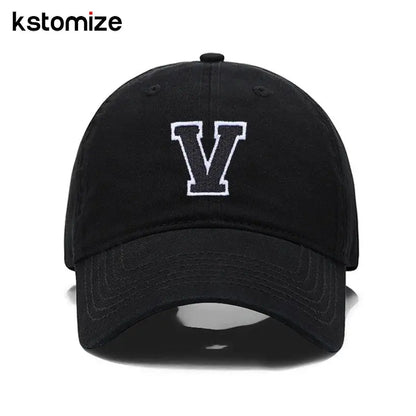 Initial Letter A-Z Black Baseball Cap For Men Womne High Quality Soft Cotton Embroider Fashion Team Sport Visors Snapback Caps Culture Code Streetwear