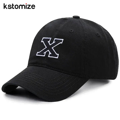 Initial Letter A-Z Black Baseball Cap For Men Womne High Quality Soft Cotton Embroider Fashion Team Sport Visors Snapback Caps Culture Code Streetwear