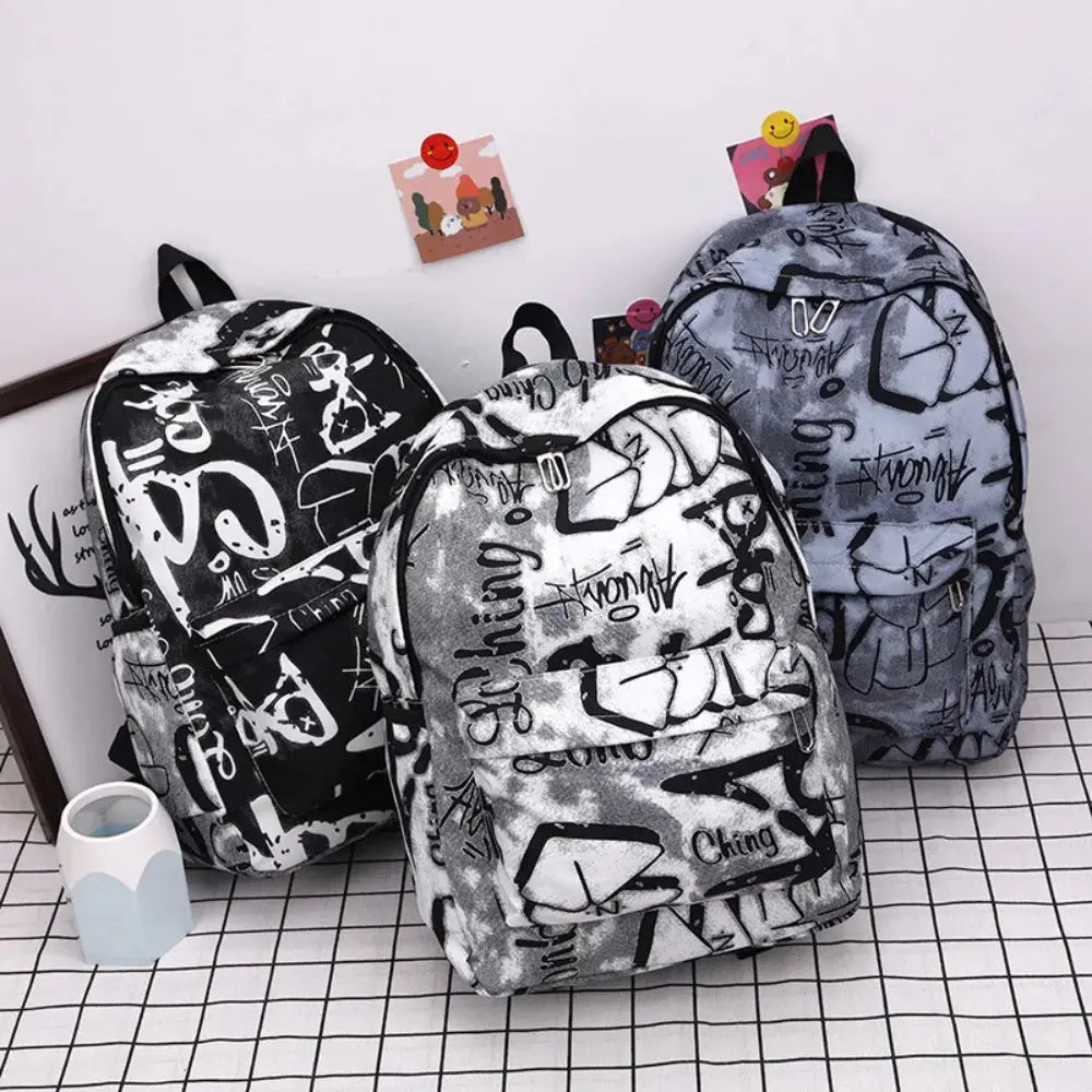 Large Graffiti Nylon Backpack - Waterproof & Bold Street Style Culture Code Streetwear