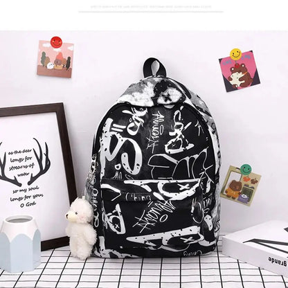 Large Graffiti Nylon Backpack - Waterproof & Bold Street Style Culture Code Streetwear