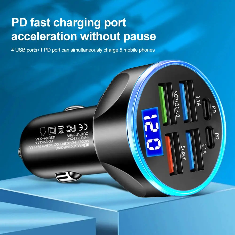 Lightning-Quick 6-Port Car Charger Culture Code Streetwear