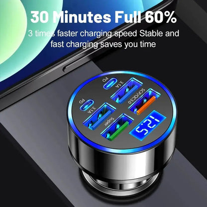 Lightning-Quick 6-Port Car Charger Culture Code Streetwear