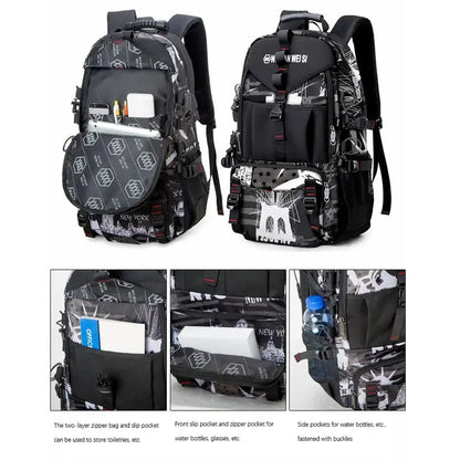 Men Backpacks 2024 New Travel Backpack Men's Outdoor Mountaineering Luggage Bag 50L60L Backpack For Men Culture Code Streetwear