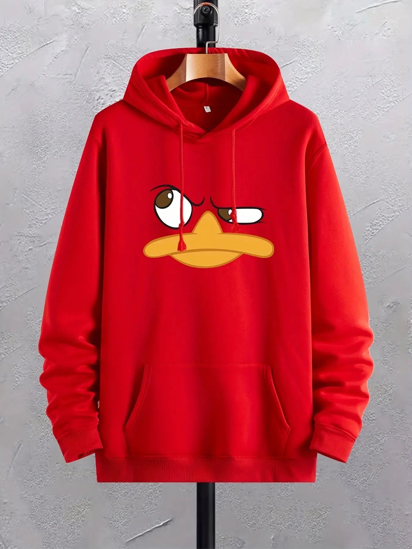 Men's Duck Print Hoodie with Kangaroo Pocket Culture Code Streetwear