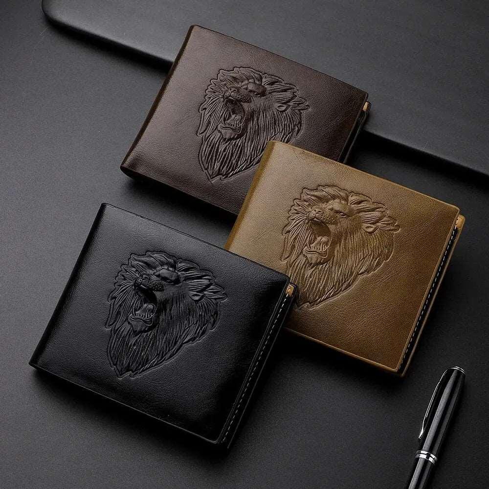 Men's 3D Embossed Tri-Fold Wallet - Personalized Multi-Card Holder with Zipper Coin Pocket - Culture Code Streetwear