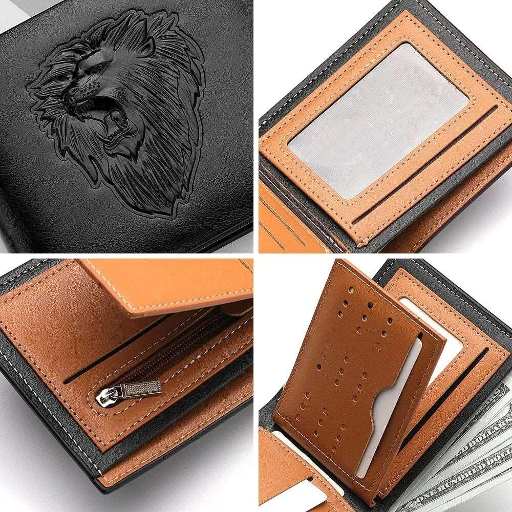 Men's 3D Embossed Tri-Fold Wallet - Personalized Multi-Card Holder with Zipper Coin Pocket - Culture Code Streetwear