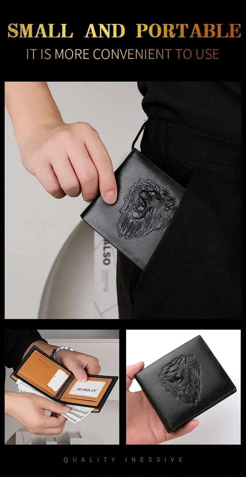 Men's 3D Embossed Tri-Fold Wallet - Personalized Multi-Card Holder with Zipper Coin Pocket - Culture Code Streetwear