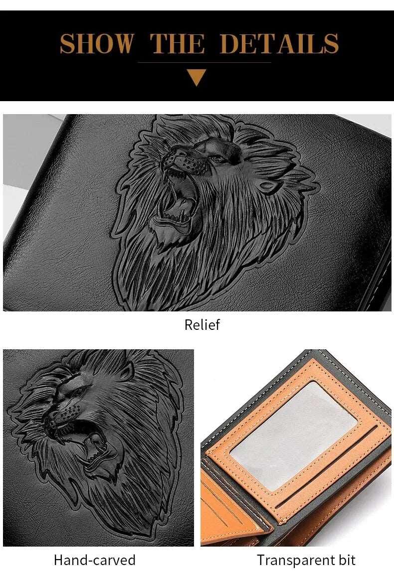 Men's 3D Embossed Tri-Fold Wallet - Personalized Multi-Card Holder with Zipper Coin Pocket - Culture Code Streetwear