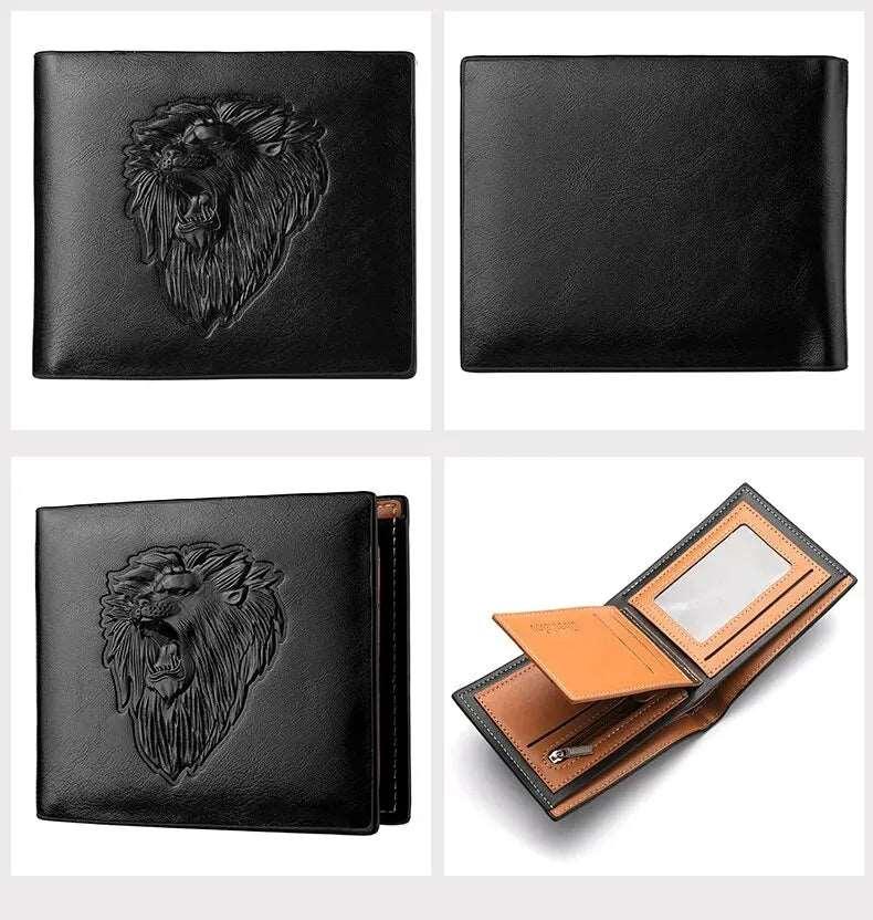 Men's 3D Embossed Tri-Fold Wallet - Personalized Multi-Card Holder with Zipper Coin Pocket - Culture Code Streetwear