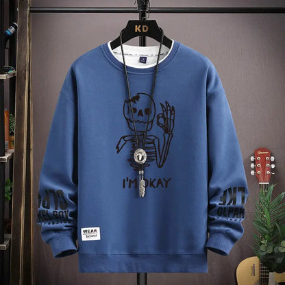 Men's Sweatshirt Cool Bear Print Long Sleeve T-shirt Fashion Men's Clothing Culture Code Streetwear