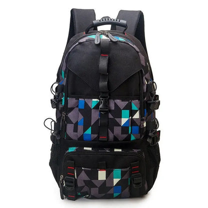 Men's Waterproof Oxford Cloth Backpack Hiking Backpack Culture Code Streetwear