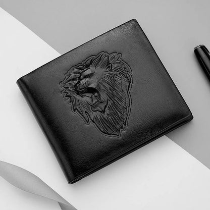 Men's Zipper Wallet Lion Embossed Pattern Animal Culture Code Streetwear