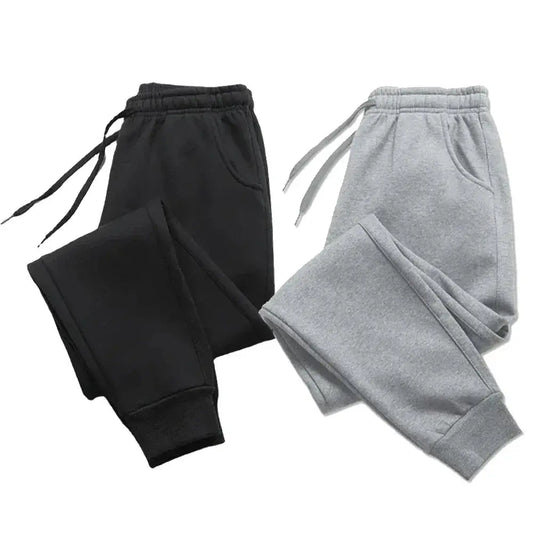 Mens Casual Pants Autumn Winter Fleece Sweatpants Men Running Jogger Sports Gym Trousers Fashion Solid Color Workout Long Pants Culture Code Streetwear
