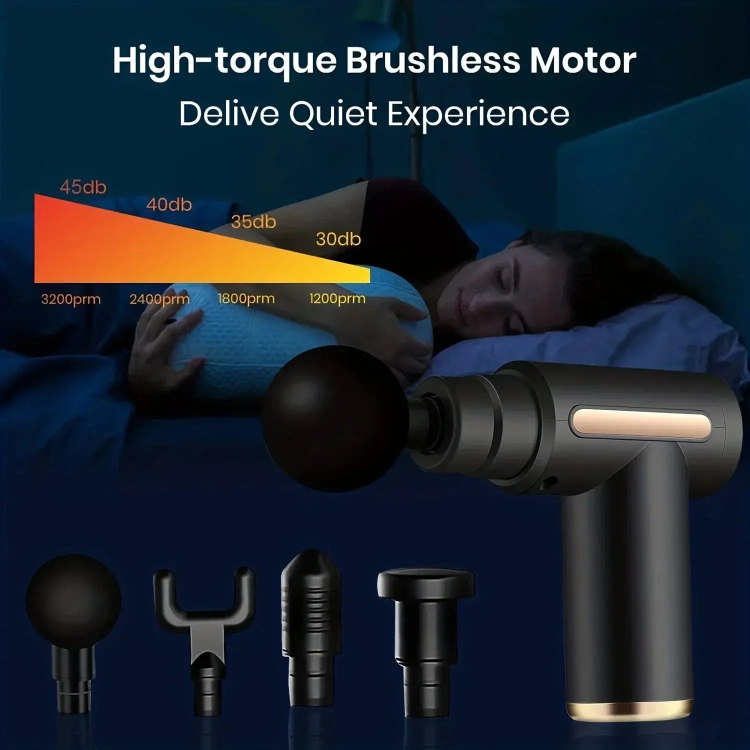 Portable Fascia Massage Gun Electric Percussion Pistol Massager Body Massage with LED Touch Screen 4 Replaceable Massage Heads Culture Code Streetwear