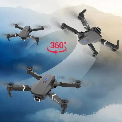 Professional Drone E88 4K Wide-Angle HD 1080P Camera WiFi FPV Height Hold Foldable RC Drone Quadrotor Helicopter Children's Toys Culture Code Streetwear