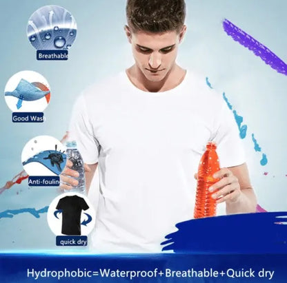 Quick-drying Waterproof Anti-fouling T-shirt Couple Half Sleeve Bottoming Shirt Culture Code Streetwear