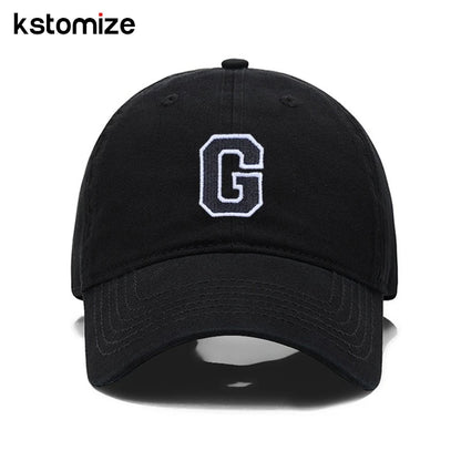 Initial Letter A-Z Black Baseball Cap For Men Womne High Quality Soft Cotton Embroider Fashion Team Sport Visors Snapback Caps Culture Code Streetwear