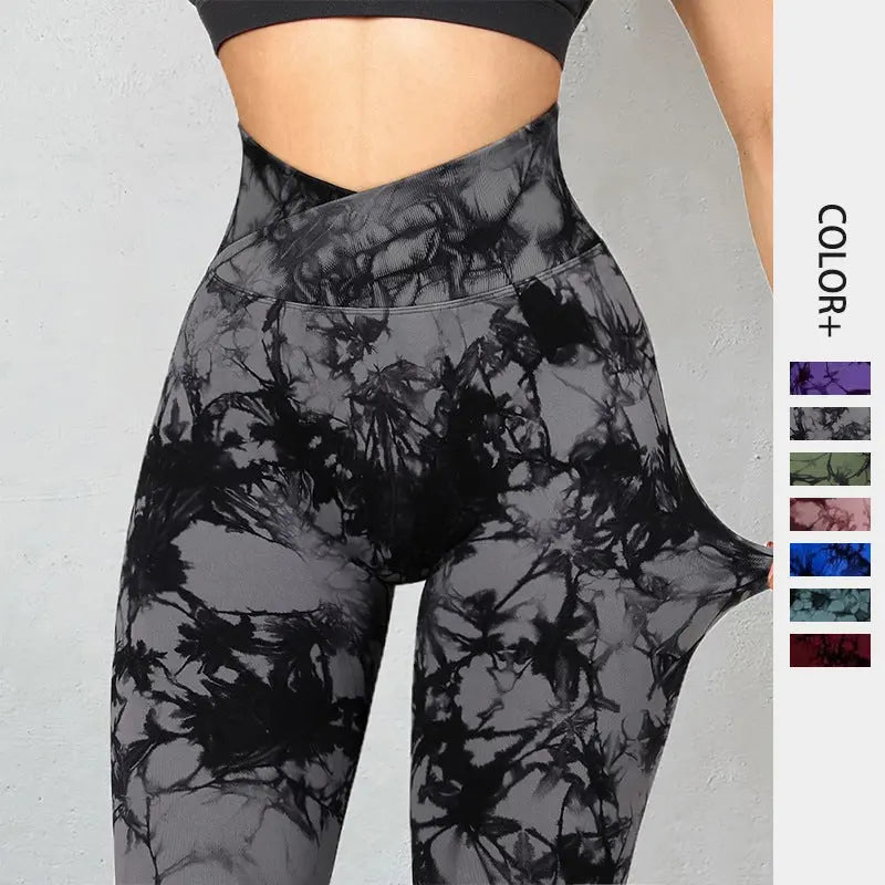 Seamless Tie Dye Leggings Women Yoga Pants Push Up Sport Fitness Running Gym Leggings Culture Code Streetwear