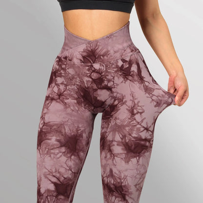 Seamless Tie Dye Leggings Women Yoga Pants Push Up Sport Fitness Running Gym Leggings Culture Code Streetwear