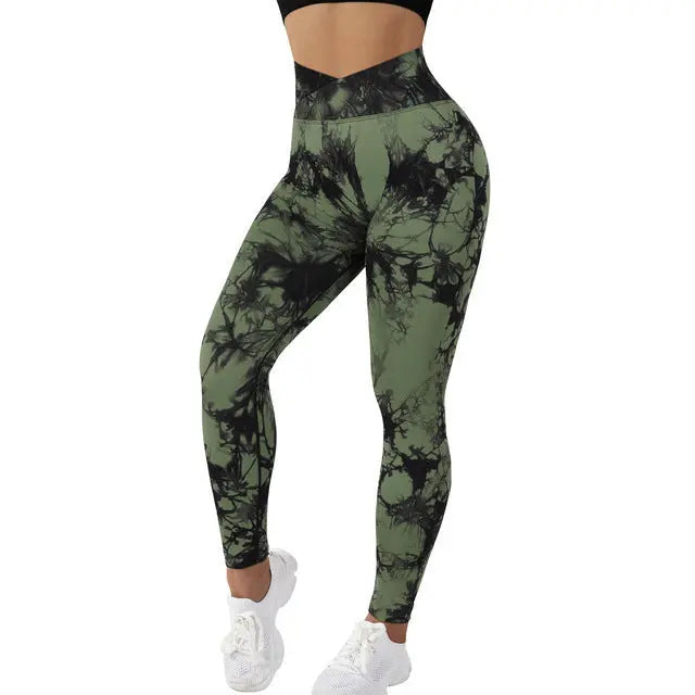 Seamless Tie Dye Leggings Women Yoga Pants Push Up Sport Fitness Running Gym Leggings Culture Code Streetwear