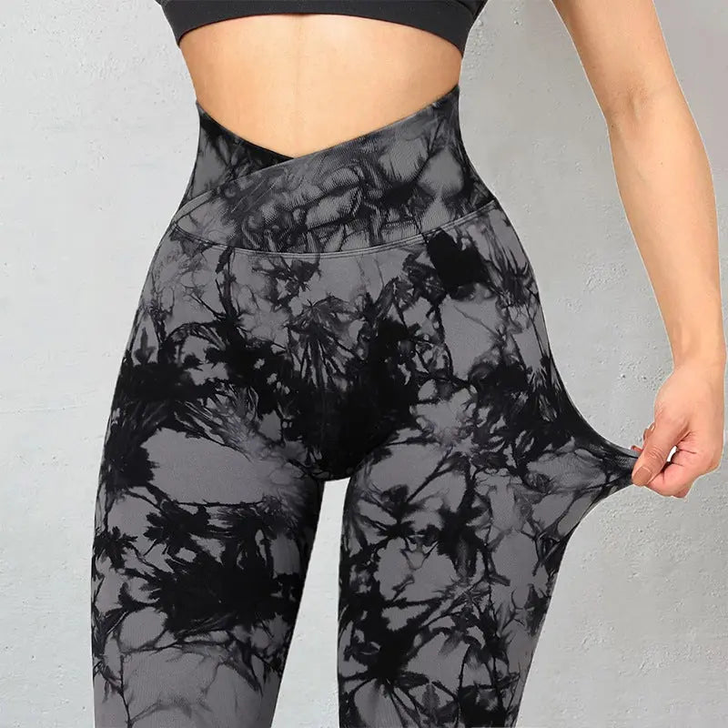 Seamless Tie Dye Leggings Women Yoga Pants Push Up Sport Fitness Running Gym Leggings Culture Code Streetwear