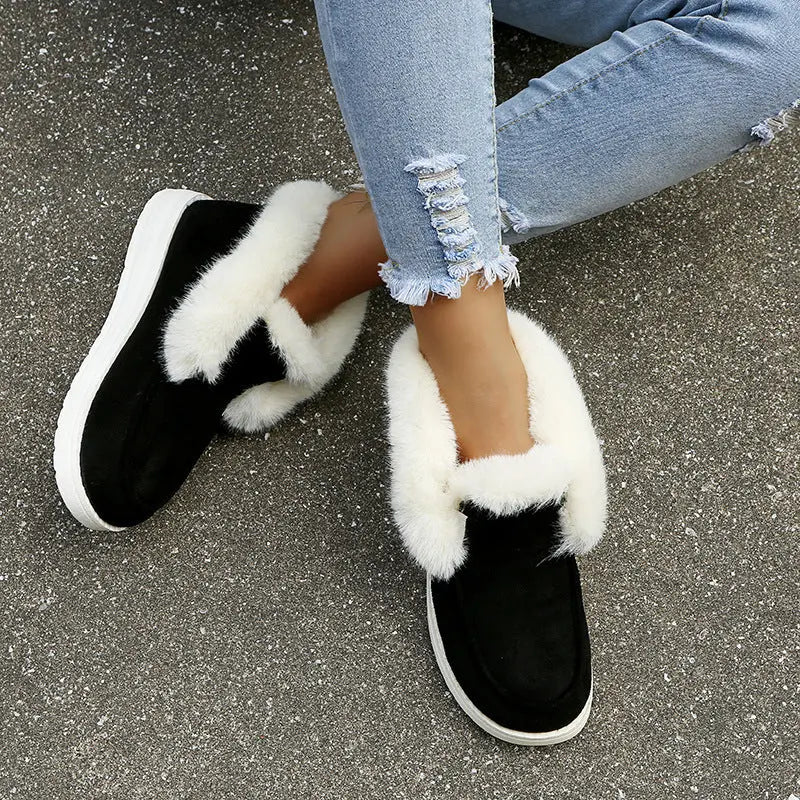 Snow Boots Warm Winter Shoes Plush Fur Ankle Boots Women Culture Code Streetwear