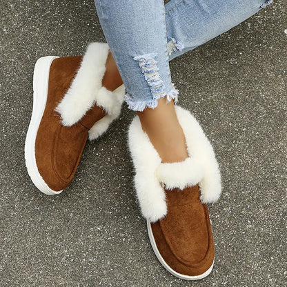 Snow Boots Warm Winter Shoes Plush Fur Ankle Boots Women Culture Code Streetwear