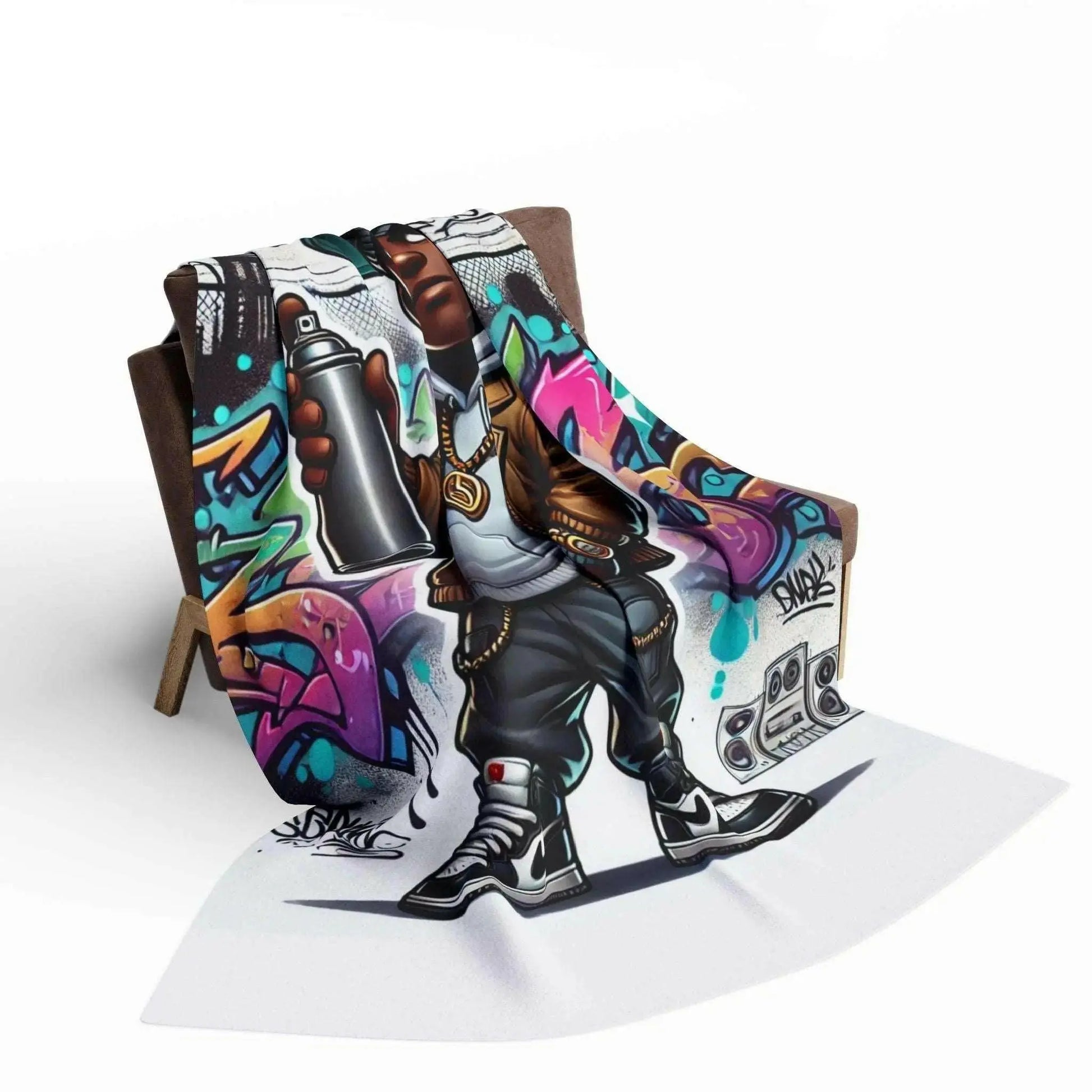 Stay Cozy in Style with the Street Art Vibes Throw Blanket – Graffiti - inspired Home Decor Essential - Culture Code Streetwear