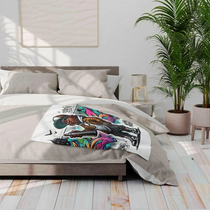 Stay Cozy in Style with the Street Art Vibes Throw Blanket – Graffiti - inspired Home Decor Essential - Culture Code Streetwear