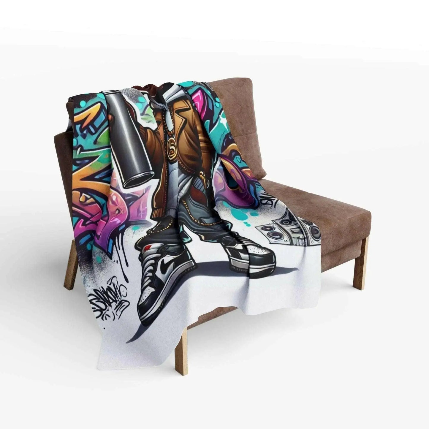 Stay Cozy in Style with the Street Art Vibes Throw Blanket – Graffiti - inspired Home Decor Essential - Culture Code Streetwear