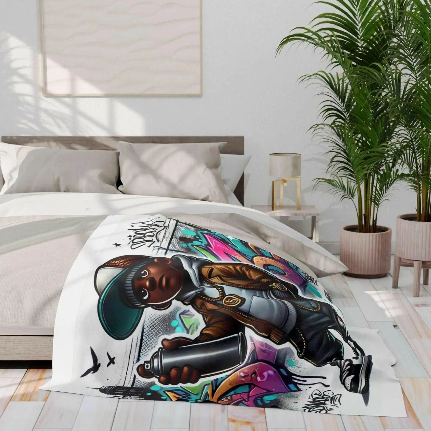 Stay Cozy in Style with the Street Art Vibes Throw Blanket – Graffiti - inspired Home Decor Essential - Culture Code Streetwear