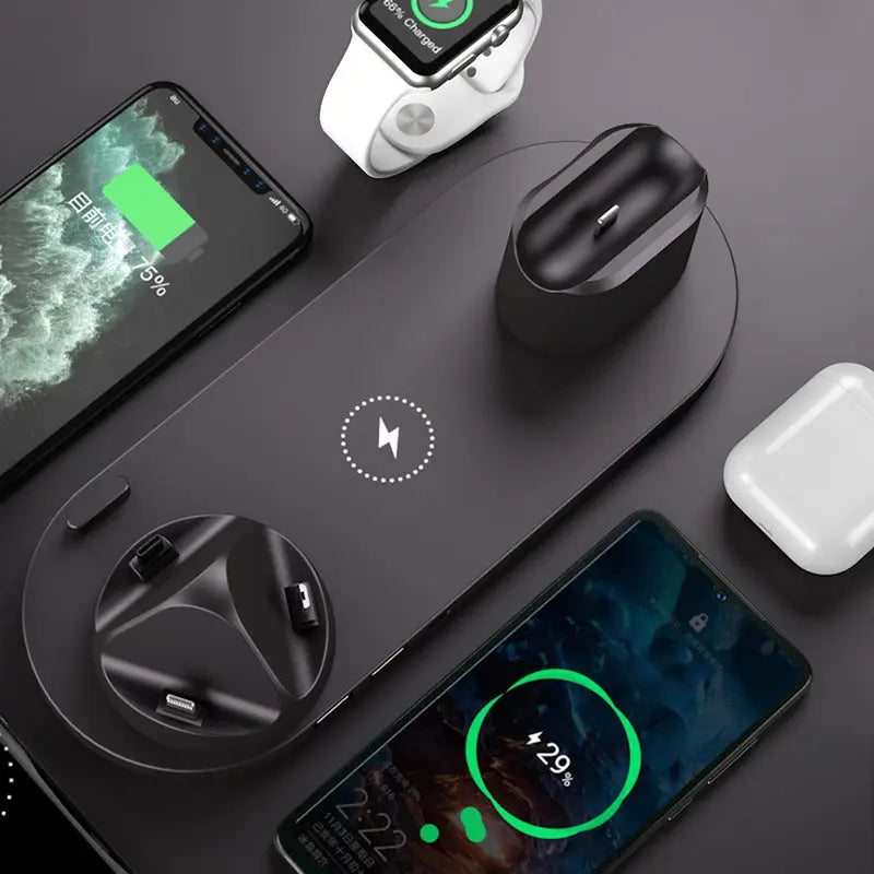 Wireless Charger For IPhone Fast Charger For Phone Fast Charging Pad For Phone Watch 6 In 1 Charging Dock Station Culture Code Streetwear