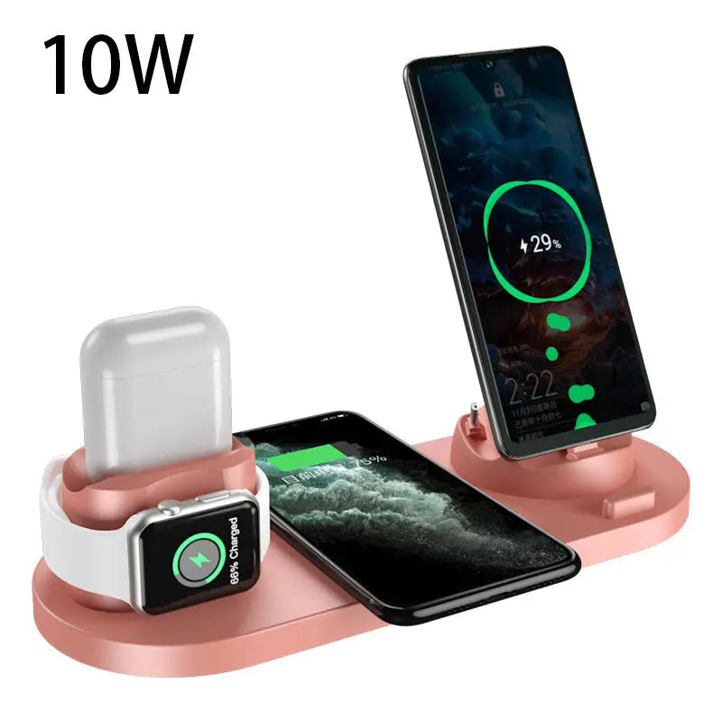 Wireless Charger For IPhone Fast Charger For Phone Fast Charging Pad For Phone Watch 6 In 1 Charging Dock Station Culture Code Streetwear