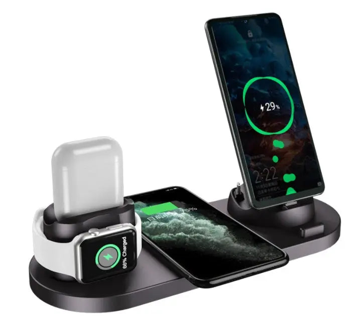 Wireless Charger For IPhone Fast Charger For Phone Fast Charging Pad For Phone Watch 6 In 1 Charging Dock Station Culture Code Streetwear