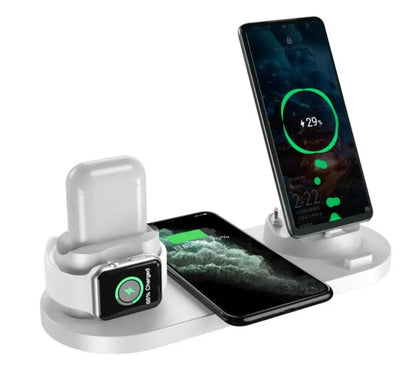 Wireless Charger For IPhone Fast Charger For Phone Fast Charging Pad For Phone Watch 6 In 1 Charging Dock Station Culture Code Streetwear