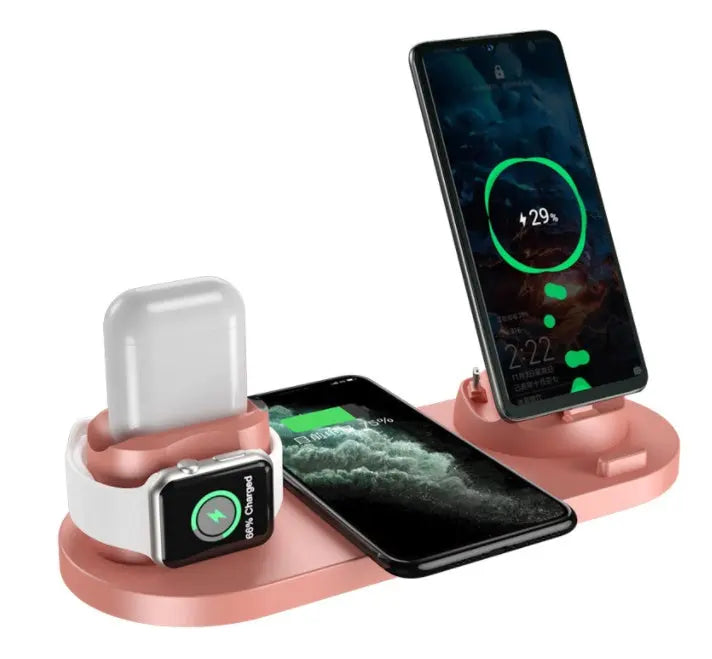 Wireless Charger For IPhone Fast Charger For Phone Fast Charging Pad For Phone Watch 6 In 1 Charging Dock Station Culture Code Streetwear